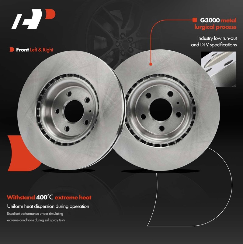 2x New Front Disc Brake Rotor for Audi A5 A6 A7 Quattro Q5 S4 S5 Porsche 345mm gallery