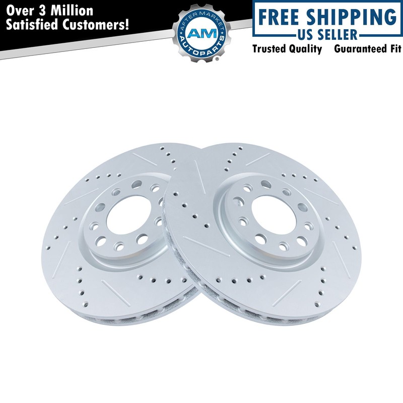 Performance Disc Brake Rotor Drilled & Slotted G-Coated Front Pair