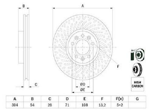 Original Bosch brake disc 0 986 479 E52 for Citroen Opel Peugeot Toyota gallery