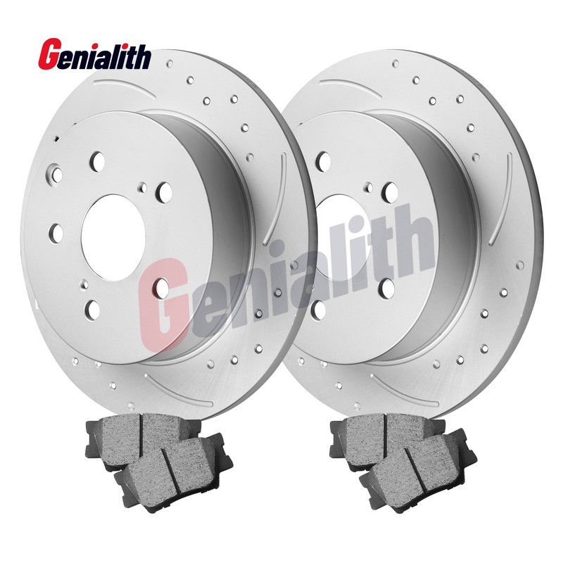 Rear Drilled Rotors Brake Pads Kits for 2006 2007- 2018 Toyota Rav4 Lexus HS250H