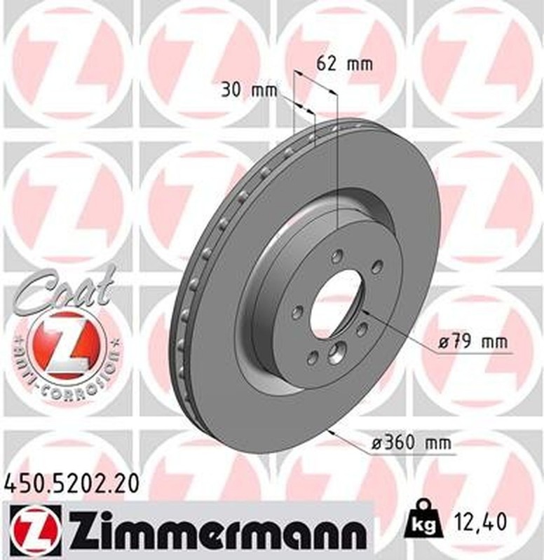 Zimmermann 450.5202.20 Standard Coat Z Disc Brake Rotor