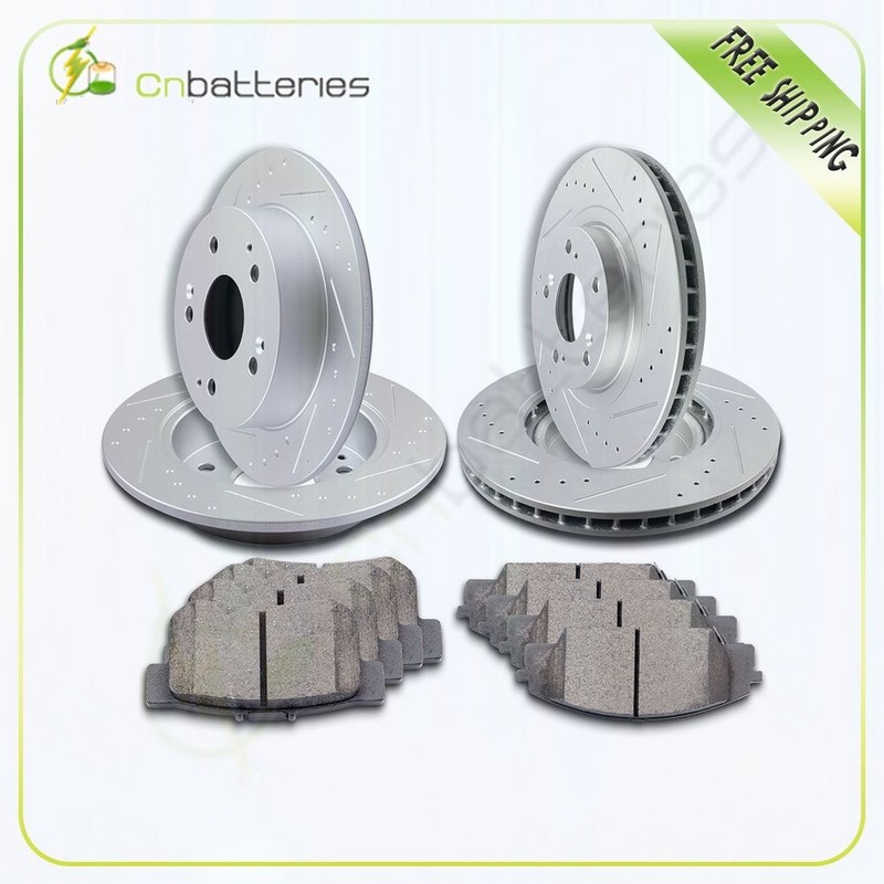 Front & Rear Brake Rotors + Ceramic Brake Pads For 02-06 Acura RSX Brakes Kit