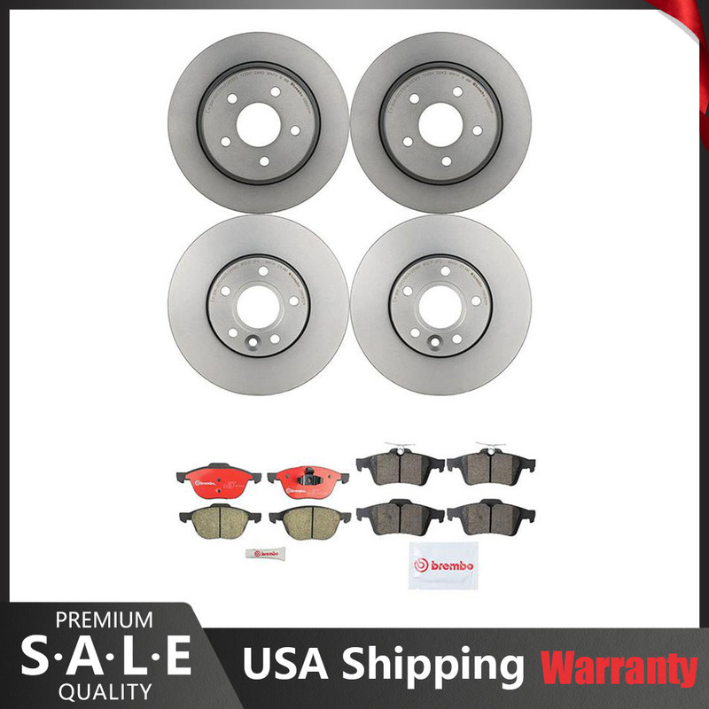 Brembo Front & Rear Brake Kit Disc Rotors and Ceramic Pads For Ford C-Max Hybrid