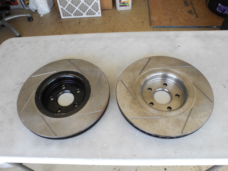 Stoptech High Carbon Slotted Front Rotors fit 2014+ Ford Focus ST - NEW 335mm gallery
