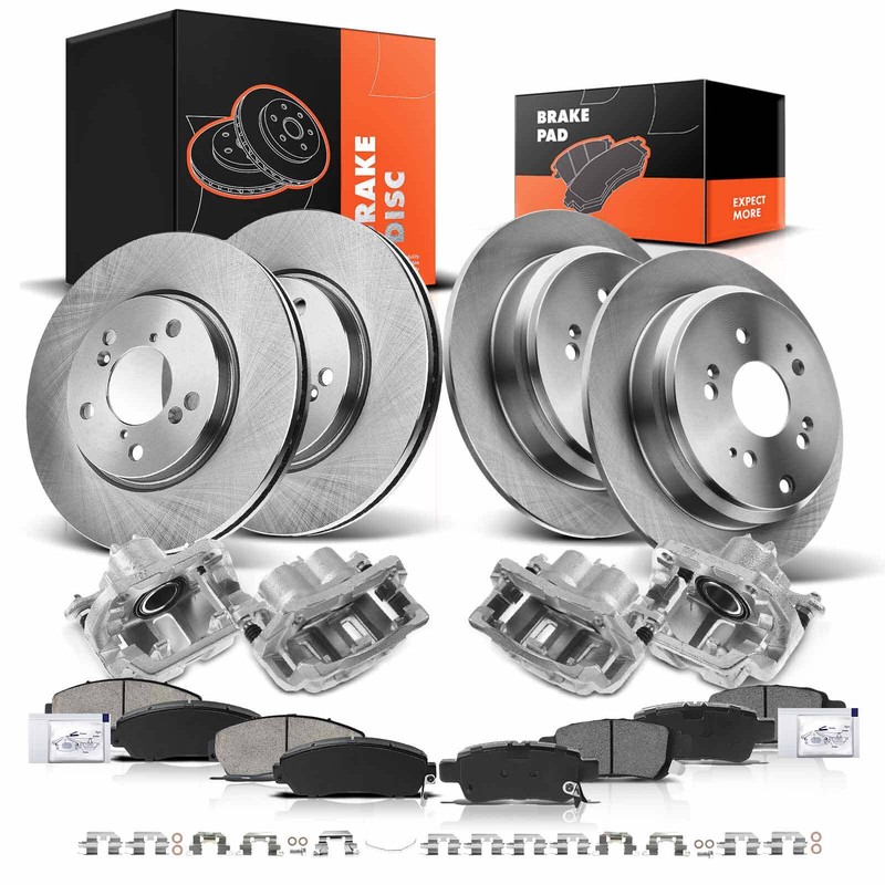 Disc Brake Rotor & Pads + Brake Caliper for Honda Odyssey 2005-2010 Front & Rear
