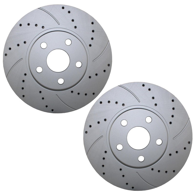 Bison Performance Pair Front Drilled Coat 275mm Brake Rotors for Vibe tC Matrix