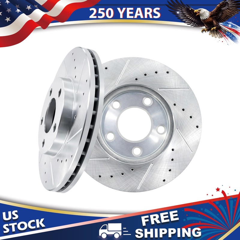 Front Drilled Slotted Brake Rotors for 1994 1995 1996-2004 Ford Mustang GT Base