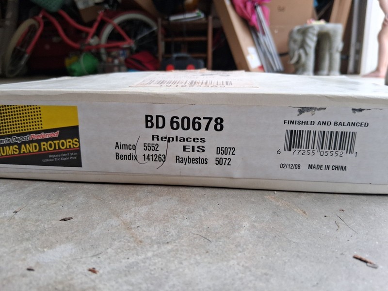 Parts Depot P/N BD60678 Front Disc Brake Rotor New In Original Packaging