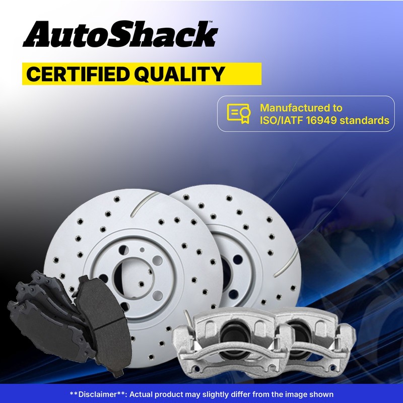 Front Rear Drilled Slotted Brake Rotors Pads Calipers for Ford, Taurus 2010-2012 gallery