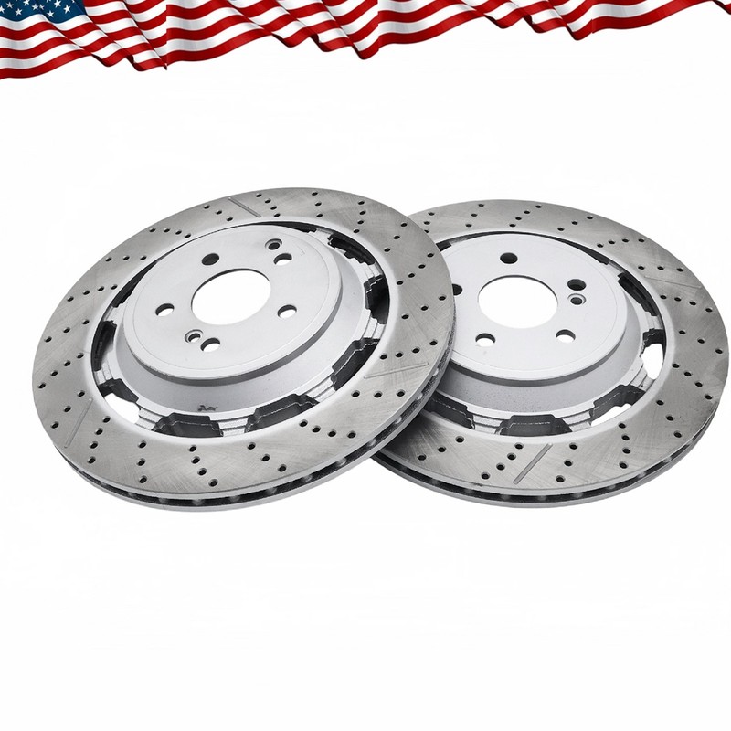 2X Rear Brake Rotors Fit For Mercedes-benz S63 S65 W560 S650 AMG A2224232012 gallery