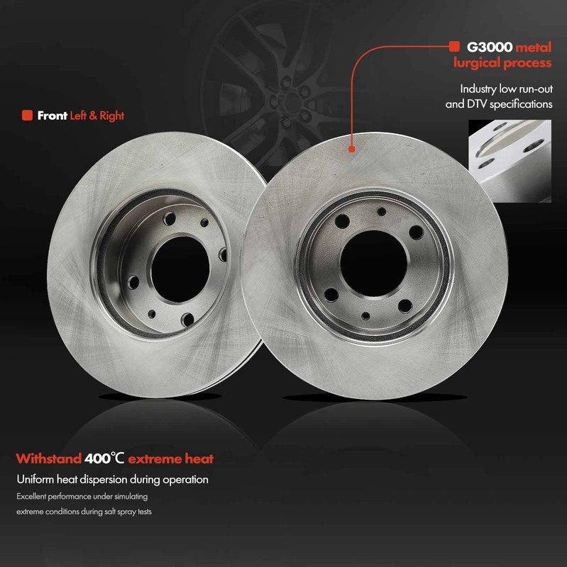 2Pcs Front Left & Right Disc Brake Rotors for Hyundai Accent 2000-2002 12151008 gallery