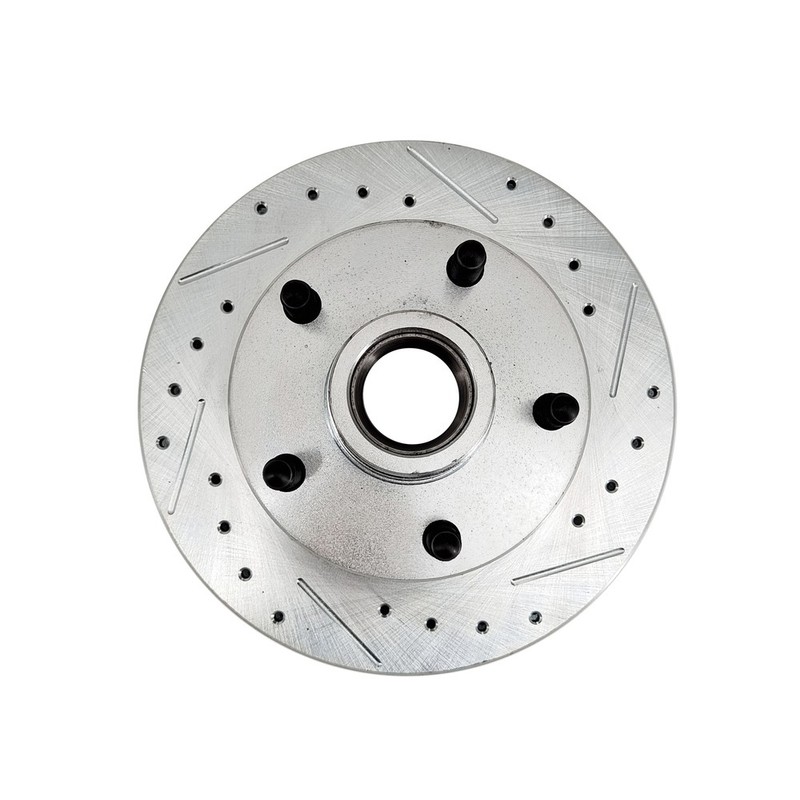 Disc Drilled Slotted Brake Rotor&Bearing-Seal Kit 5 on 4-1/2 Inch For Mustang II gallery