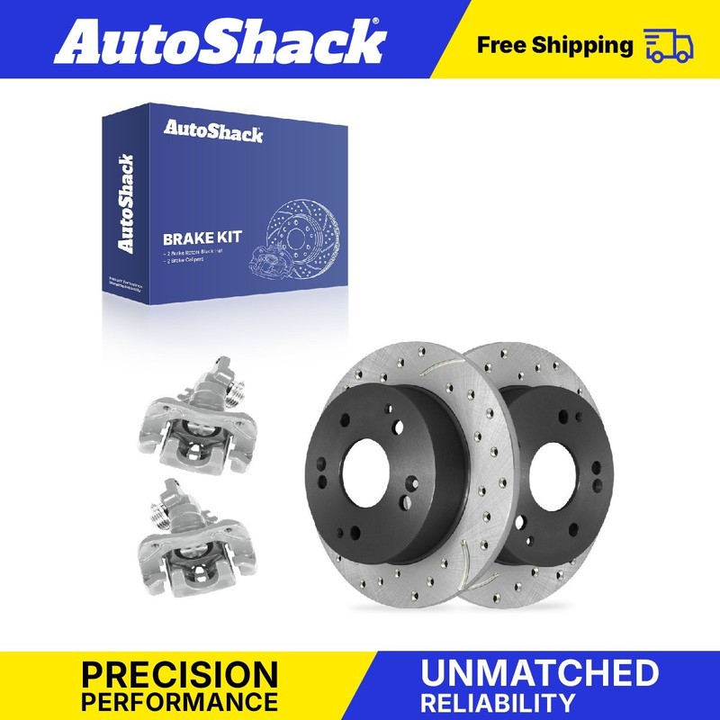 Rear Drilled Slotted Brake Rotors Calipers for Honda, Accord 1998-2002