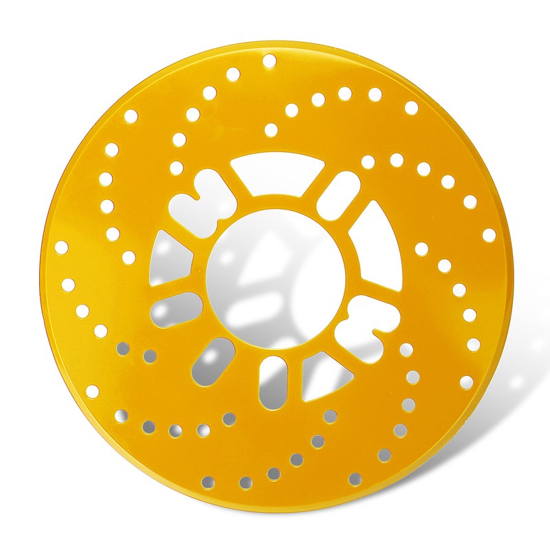 Gold 2x Aluminium 2.95" Disc Cover Car Decorative Rotor Cross Drilled gallery