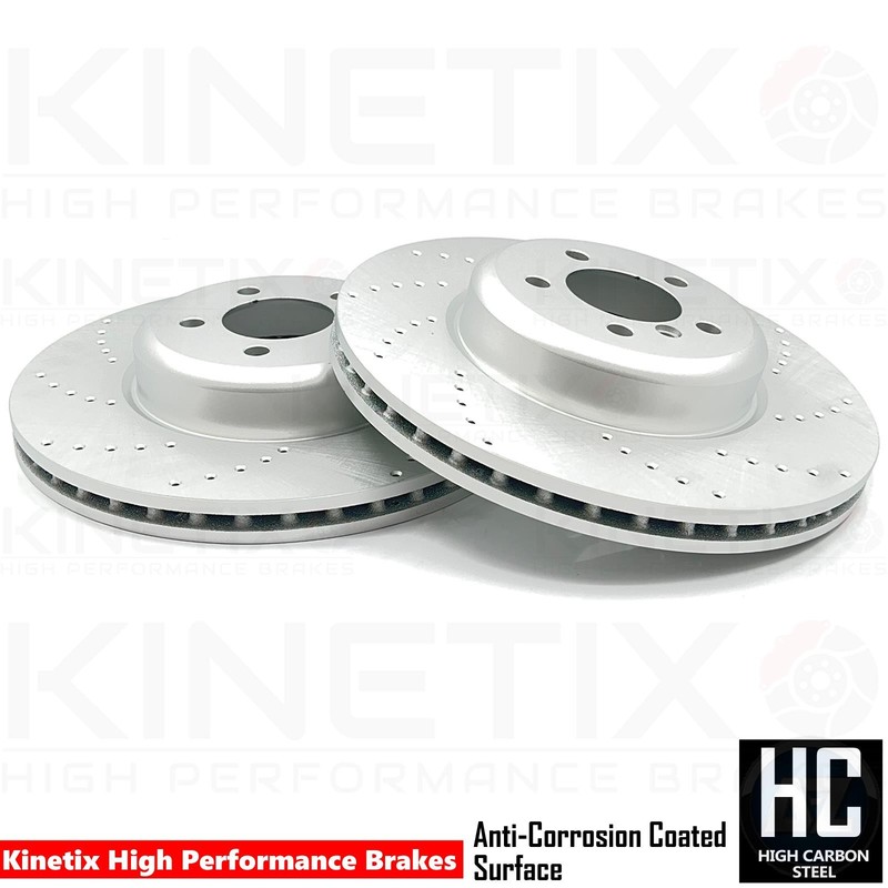 FOR BMW 430d 435d 435i 440i F32 F33 F36 CROSS DRILLED FRONT BRAKE DISCS 370mm gallery