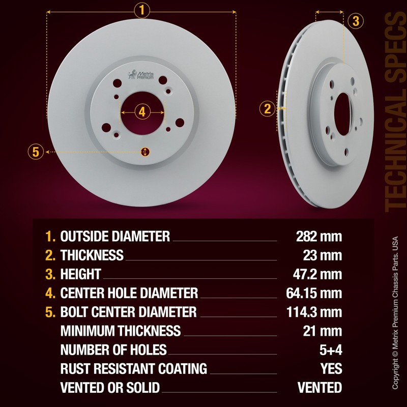 Front Brake Disc Rotor for Honda Accord LX Civic CR-V Element Acura ILX gallery