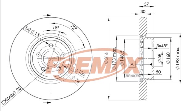 Remax BD-0035 Brake Disc for Subaru