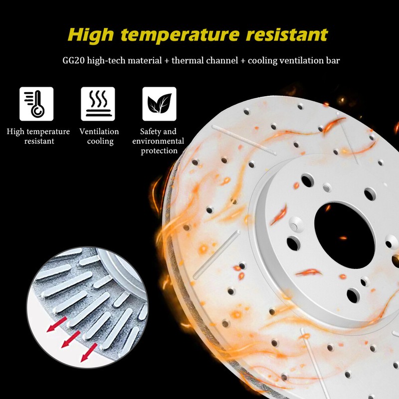 Front & Rear Disc Brake Rotors for 2005 -2009 2010 2011 2012 2013 Hyundai Sonata gallery
