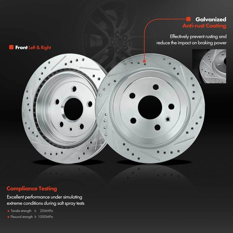 Front & Rear Drilled Brake Rotor & Ceramic Brake Pad for Chevrolet Camaro 10-15 gallery