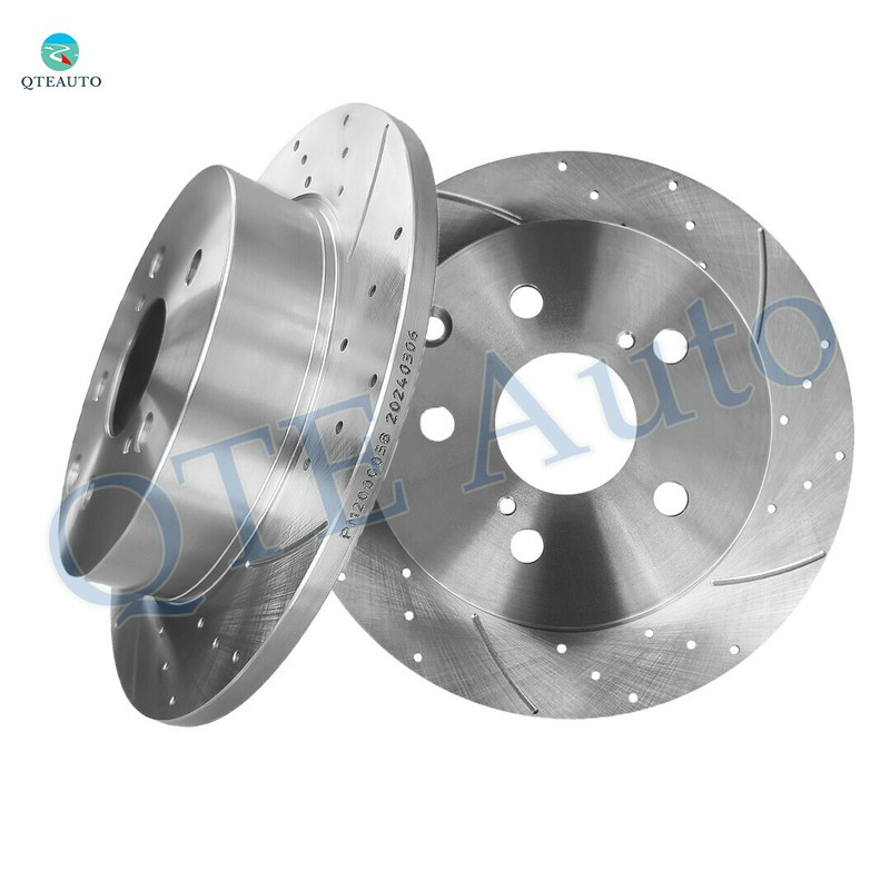 Rear Drilled Slotted Brake Disc Rotors For 2006-2018 Toyota RAV4