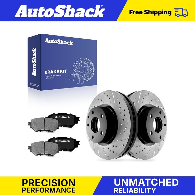 Front Drilled Slotted Brake Rotors Ceramic Pads for Mazda, 3 2014-2018