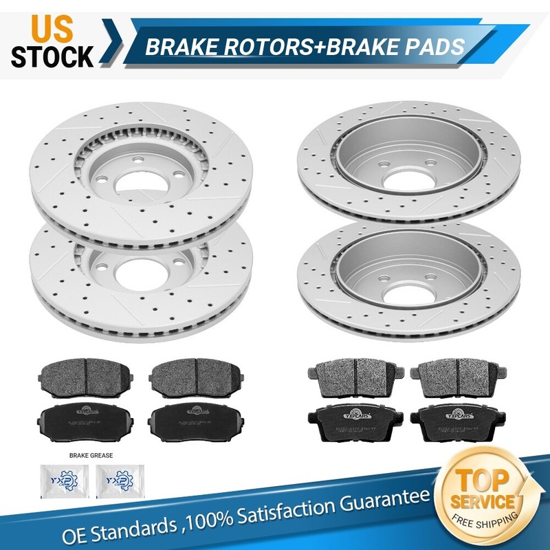 FWD Front Rear Disc Rotors Ceramic Brake Pads for 07 – 09 Lincoln MKX Ford Edge