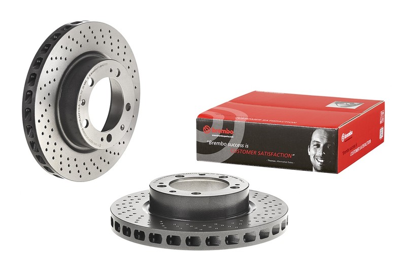 Brembo Front Passenger Right Drilled 304mm Vent Disc Brake Rotor For Porsche 911