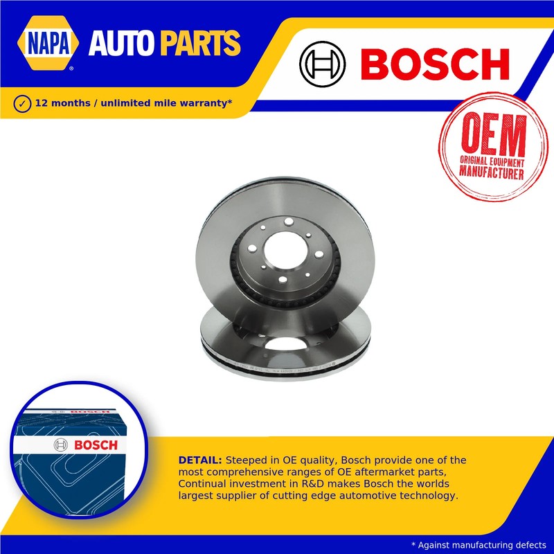 2x Brake Discs Pair Vented Front 260mm 0986479226 Bosch Set 45251S6FE10 BD1093