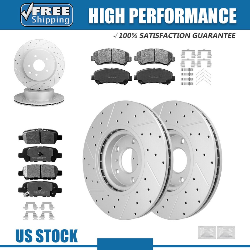 Front Rear Disc Brake Rotors + Ceramic Pads Kit For 2009 – 2017 Nissan Maxima