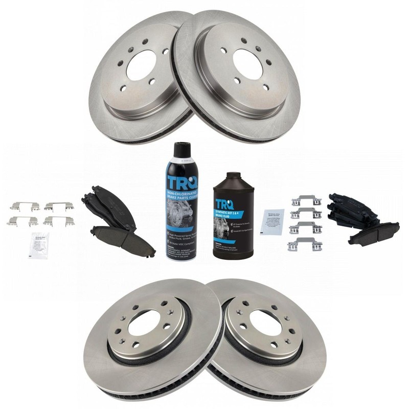 Front & Rear Ceramic Brake Pad & Rotor Kit w/Fluids for Cadillac CTS STS gallery
