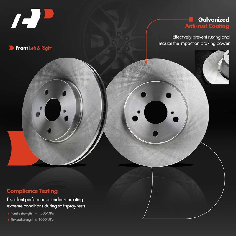 Front & Rear Disc Brake Rotor & Ceramic Brake Pads for Toyota Sienna 04-10 3.3L gallery