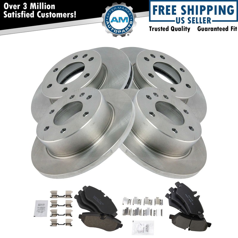 Front & Rear Brake Pad & Rotor Kit Ceramic Fits 07-18 Sprinter 2500