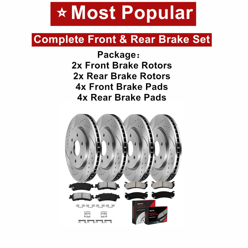 Front Rear Rotors Brake Pads for Buick Allure Regal Lacrosse Chevy Malibu Impala
