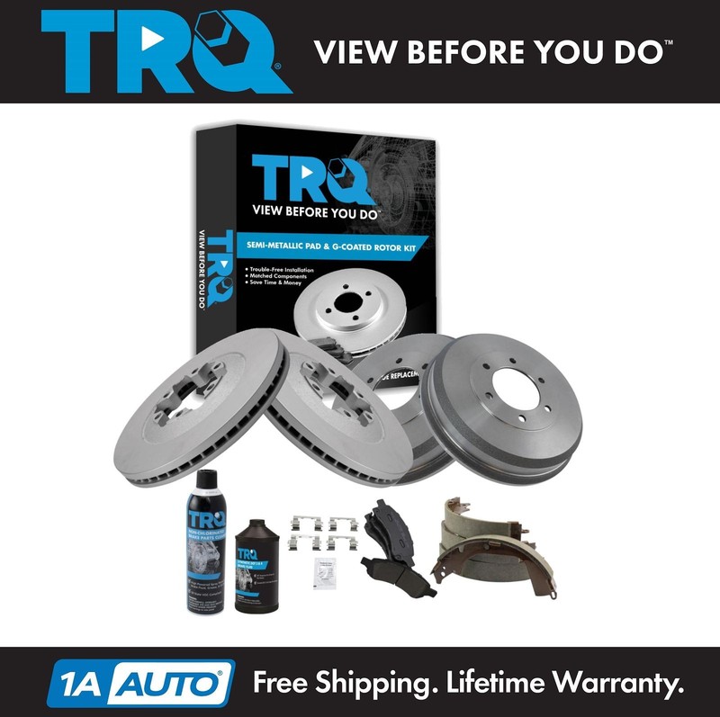 TRQ Front & Rear Brake Pad & Rotor,Shoe & Drum Kit Fits Chevrolet GMC