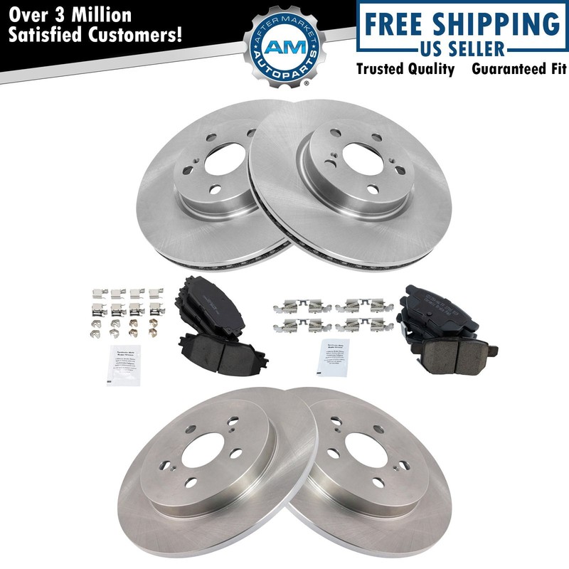 Front & Rear Ceramic Disc Brake Pad & Rotor Kit for Corolla Matrix