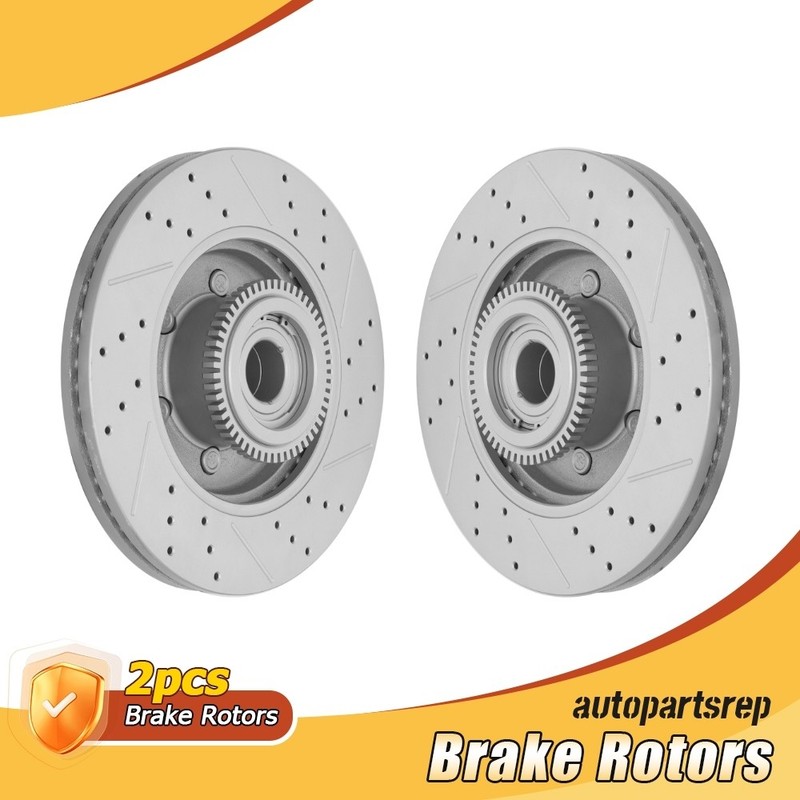 Front Drilled Brake Rotors Kit for Ford F-150 Lincoln Mark LT RWD W/6 Lug Wheels