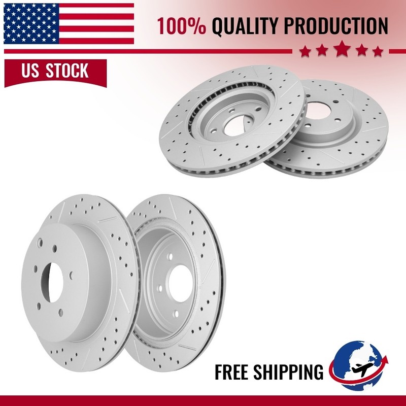 Front & Rear Drilled Brake Disc Rotors For Murano 2015 2016 2017-2024 Pathfinder