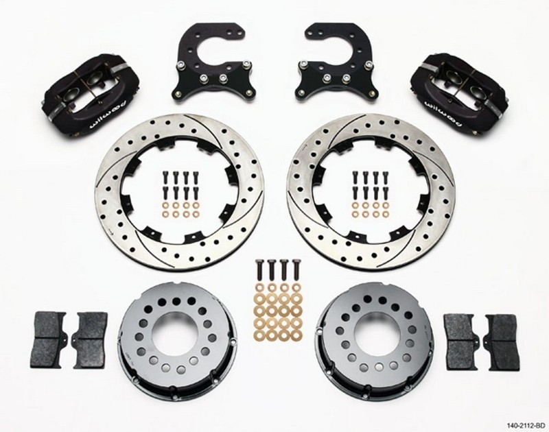 Wilwood for Forged Dynalite P/S Rear Kit Drilled Rotor Chev 12 Bolt w C-Clips