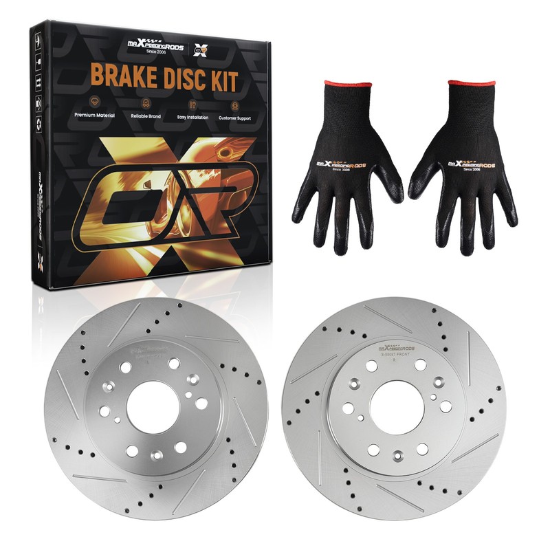 Front Drilled & Slotted Brake Rotor Set for Chevrolet Avalanche 2007-13 S-55097 gallery