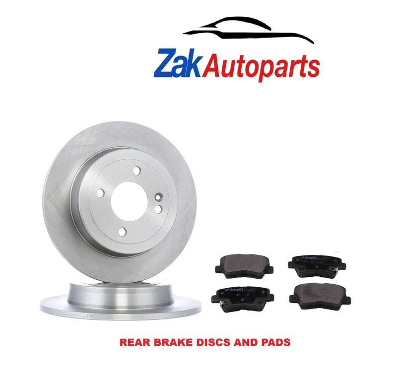 Rear 2 Brake Discs & Pads For Kia Rio Mk3 1.2 1.3 1.4 + CRDi 2012-2023