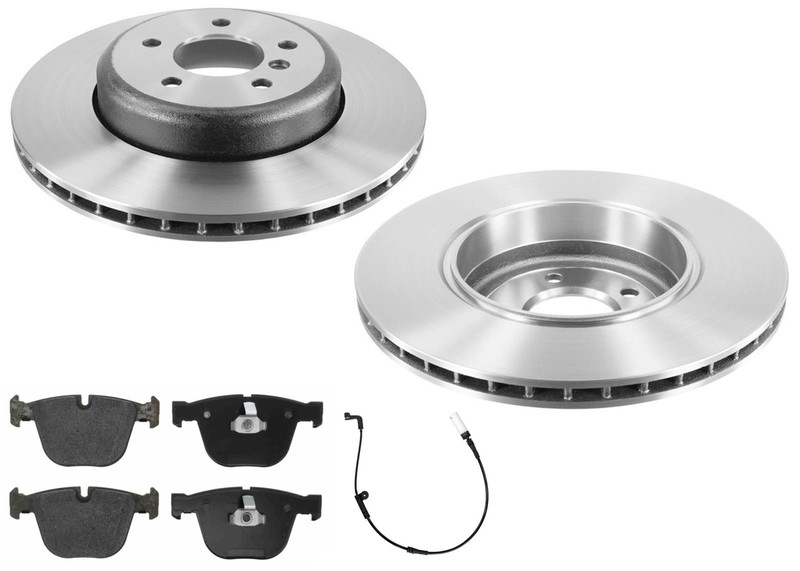 For BMW 535i 2008-2010 Rear Carbon Coated Rotors EPS Brake Pads & Wear Sensor