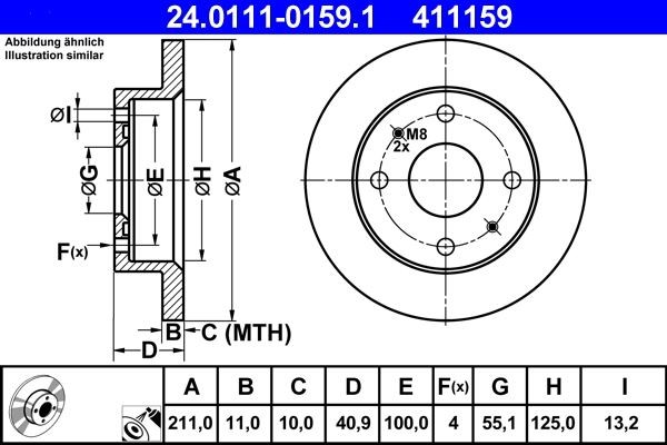 Brake Disc For Daihatsu CUORE 98-03 NAKED 99-05 TREVIS 06- 43512-97207-000