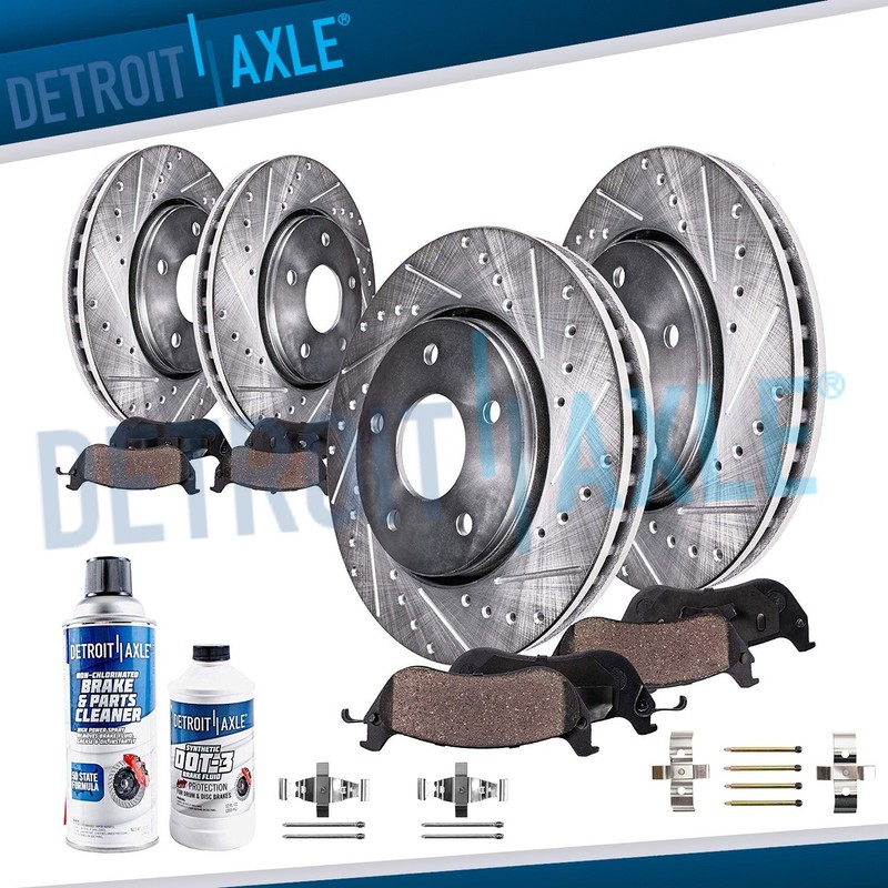 10pc Front Rear Drilled Disc Rotor Brake Pad for 2006-2010 Jeep Grand Cherokee