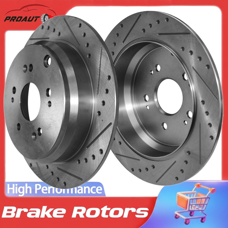 304.5mm Rear Drilled Rotors for Honda CR-V 2005 2006-2016 Acura RDX 2007-2018