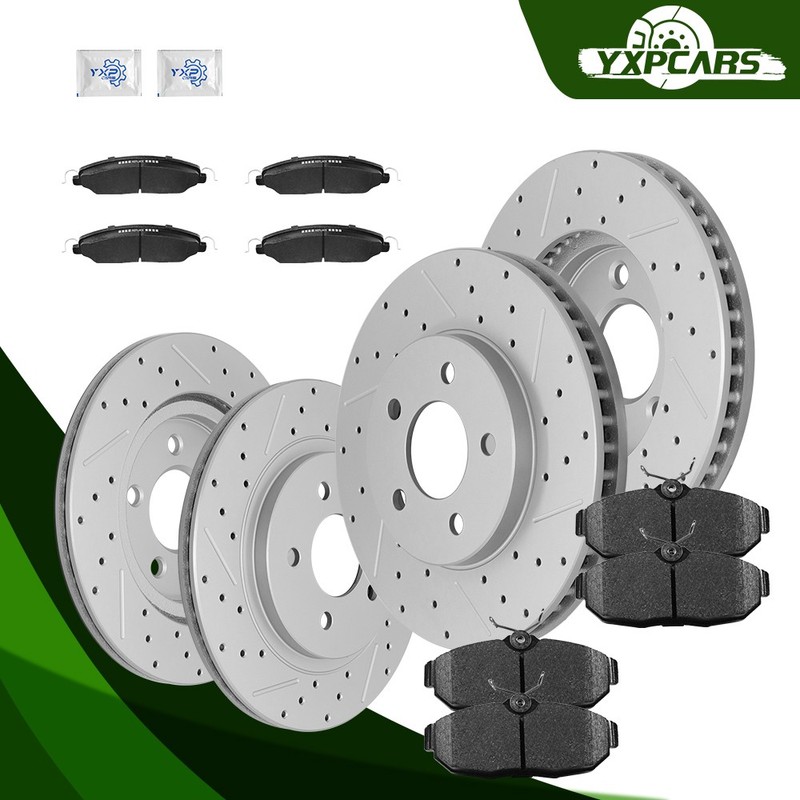 Front Rear Disc Rotors Ceramic Brake Pads Kit for 2005 – 2010 Ford Mustang 4.0L