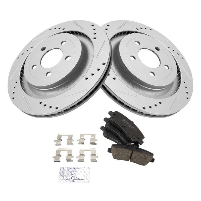 Rear Ceramic Brake Pads & Performance Drilled Slotted Zinc Rotors for Mustang gallery