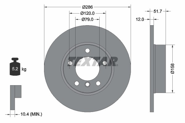 Textar 92055503 Brake Disc for BMW