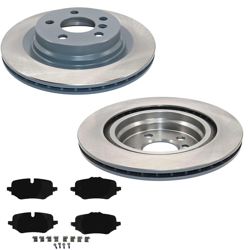 Rear Coated Disc Brake Rotors & EPS Brake Pads Fits BMW X1 xDrive 28i 2023-2025