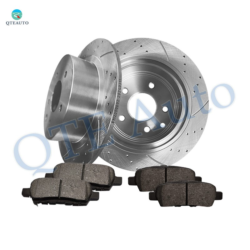 6 Rear Drilled Brake Rotors 291.45-Ceramic Brake Pad For 2007-2012 Nissan Sentra
