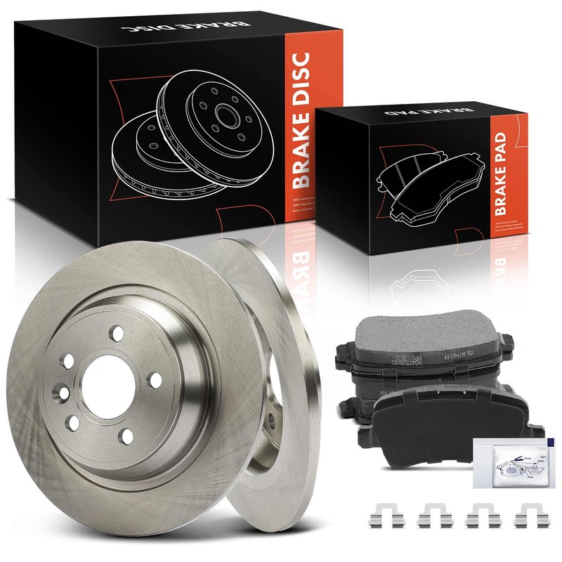 6x Disc Brake Rotors +Ceramic Brake Pads for Land Rover Range Rover Evoque Rear